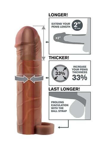 Sexleketøy for menn - Penisforlenger mørk X-tension 2 Inch - bilde 2