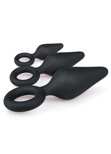 Analsex - EasyToys buttplug Ring sett 3 stk sort - bilde 2