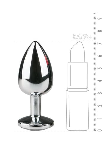 Analsex - EasyToys buttplug med diamant No. 1 sølv - bilde 3