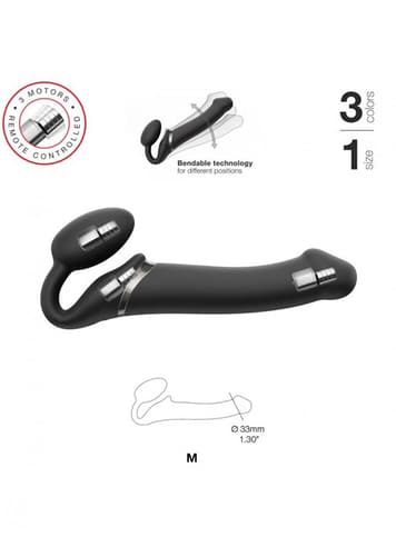Dildo - Strap-on-me vibrerende strap-on M sort - bilde 14