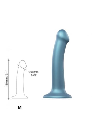 Dildo - Strap-on-me bøyelig dildo blå M - bilde 4