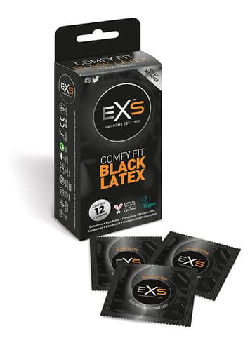 Kondomer - Kondomer EXS Black Latex 12 pk - bilde 1