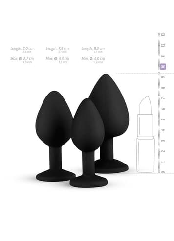 Analsex - EasyToys buttplug med diamant 3 stk - bilde 8