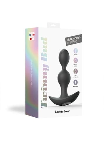 Analsex - Vibrerende analplugg Twinny Bud sort - bilde 5