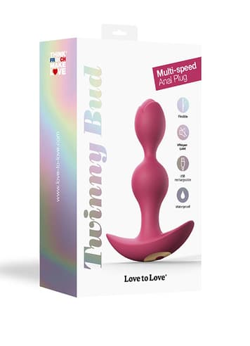 Analsex - Vibrerende analplugg Twinny Bud rosa - bilde 5