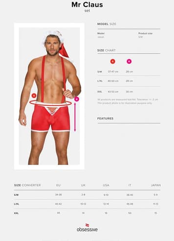 Sexy undertøy - Julekostyme for menn Mr.Claus S/M - bilde 5