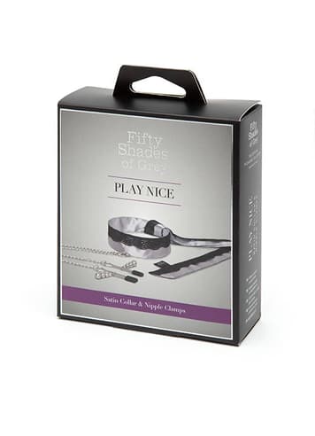 Frekke sexleketøy - Fifty Shades halsbånd og klype Play Nice - bilde 2