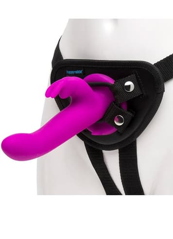Frekke sexleketøy - Strap on rabbitvibrator Happy Rabbit - bilde 4