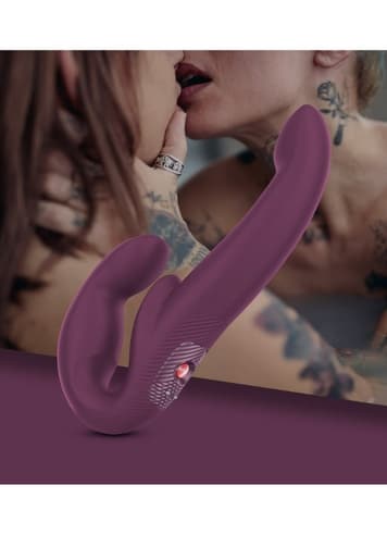 Frekke sexleketøy - Fun Share vibe pro strap-on vibrator - bilde 5