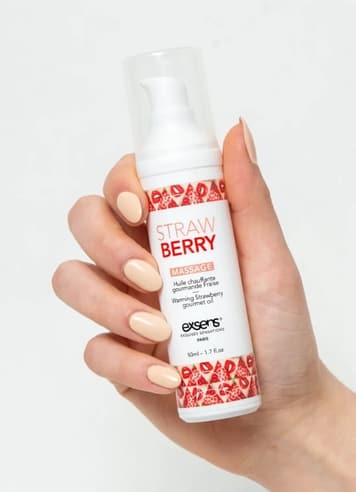 Massasjeolje - Exsens Strawberry massasjeolje varmende - bilde 2