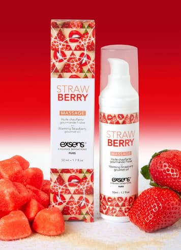 Massasjeolje - Exsens Strawberry massasjeolje varmende - bilde 3
