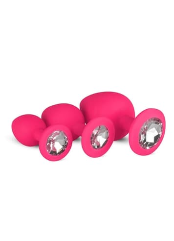 Analsex - EasyToys buttplug med diamant rosa 3 stk - bilde 1