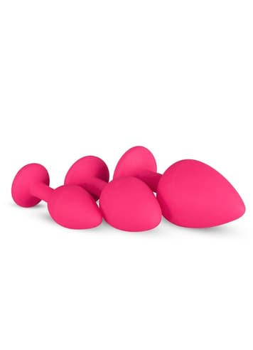 Analsex - EasyToys buttplug med diamant rosa 3 stk - bilde 2