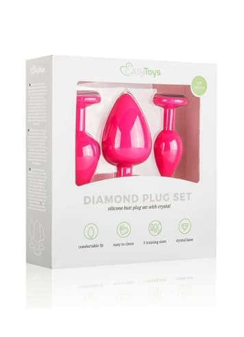 Analsex - EasyToys buttplug med diamant rosa 3 stk - bilde 6