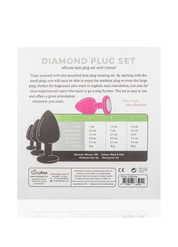 Analsex - EasyToys buttplug med diamant rosa 3 stk - bilde 8