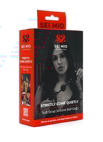 Frekke sexleketøy - SEI-MIO - Strictly Come Quietly Soft Strap Silicone Ball Gag - bilde 3