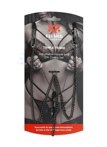 Frekke sexleketøy - SEI-MIO - Triple Tease Adjustable Nipple and Clit Clamp Set - bilde 5