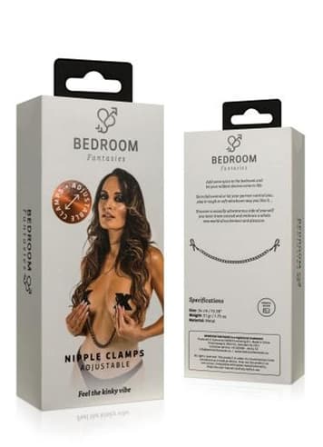 Bondage - Bedroom Fantasies Nipple Clamps with Chain - bilde 4