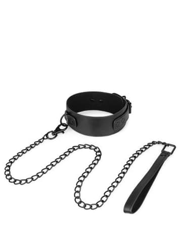 Bondage - Bedroom Fantasies Faux Leather Collar & Chain - bilde 3