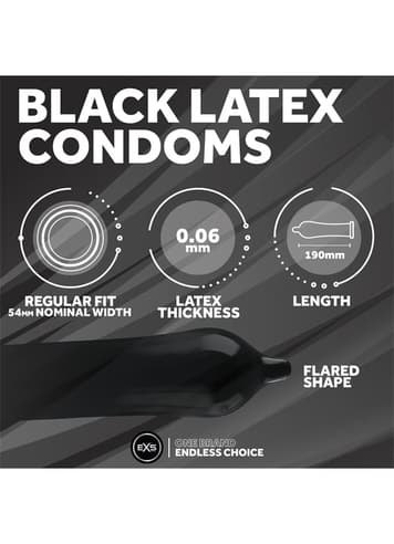 Kondomer - Kondomer EXS Black Latex 12 pk - bilde 3