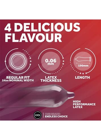 Kondomer - Kondomer EXS Mixed Flavoured 12 pk - bilde 3