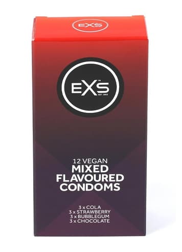 Kondomer - Kondomer EXS Mixed Flavoured 12 pk - bilde 1