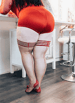 Sexy undertøy - Kix'ies Whitney røde lårstrømper str D - bilde 5