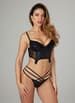 Sexy undertøy - Christine - Wetlook Bustierset Mia Black XL - bilde 1