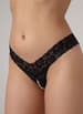 Sexy undertøy - Christine - Pearl Crotchless Thong Pia Black 2XL/3XL - bilde 1
