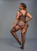 Sexy undertøy - Christine - Catsuit with Garter Design Black Queen Size - bilde 2