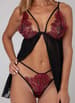 Sexy undertøy - Christine - Babydoll with Thong Fleur de Plaisir Black/Red S - bilde 2