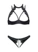 Sexy undertøy - Cottelli Collection - Shelf Bra Set with Crotchless Thong - bilde 3