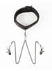 Frekke sexleketøy - SEI-MIO - Twin Tweaks Velvet Collar with Nipple Clamps - bilde 1