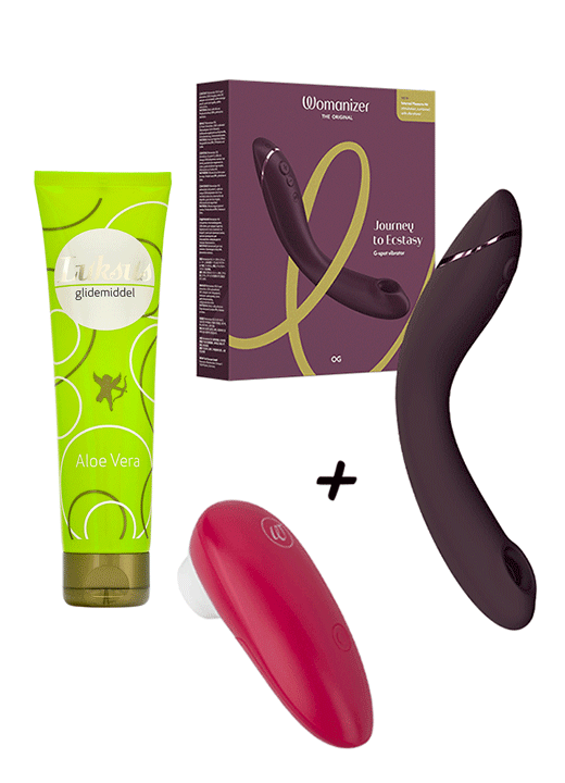 Lenke til Womanizer OG aubergine orgasmepakke 3