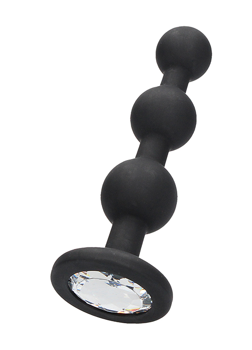 Buttplug med kuler og diamant